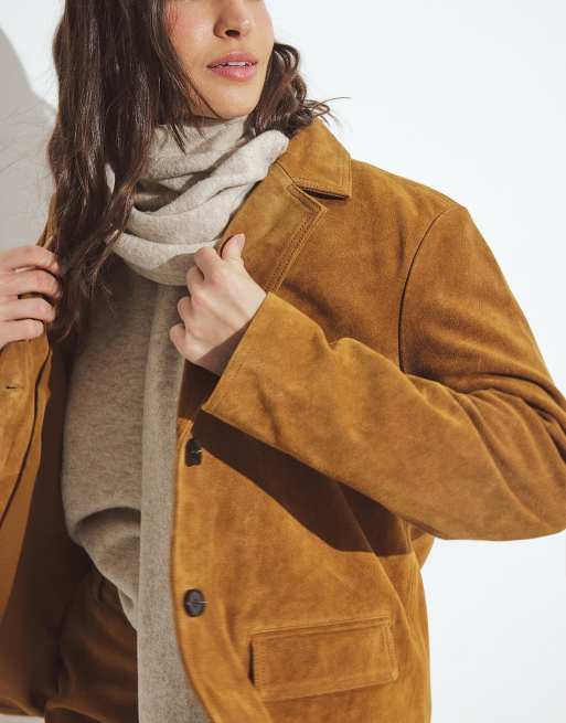 NA-KD blazer oversize en daim marron moyen, 4 de 5