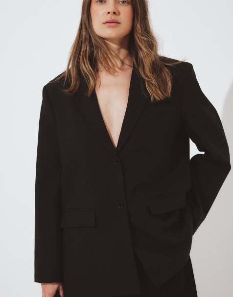 NA-KD - Blazer oversize ouvert dans le dos - Noir - view 1