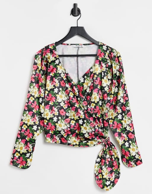 NA-KD - Blouse cache-cœur à imprimé floral