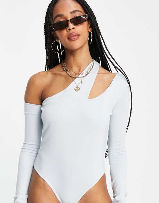 NA-KD – Body mit One-Shoulder-Träger in Hellblau, 3 von 4