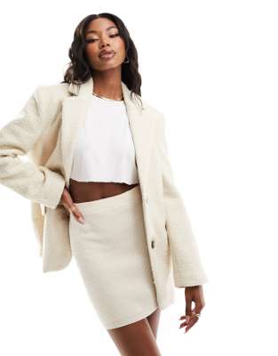 NA-KD NA-KD borg blazer in beige-Neutral