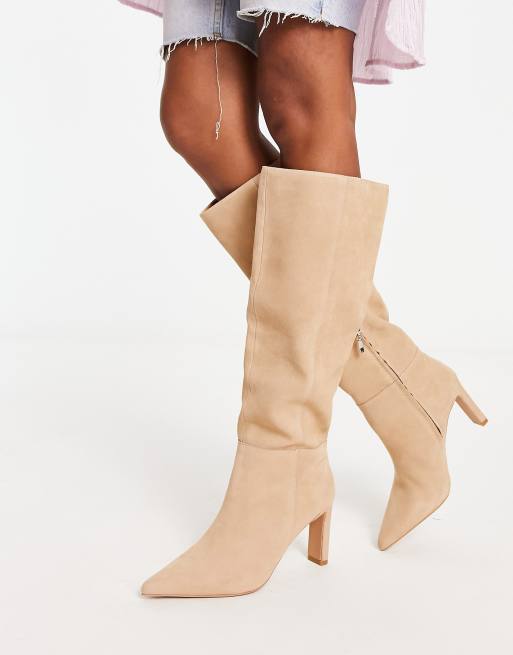 Bottes beige daim talon hot sale