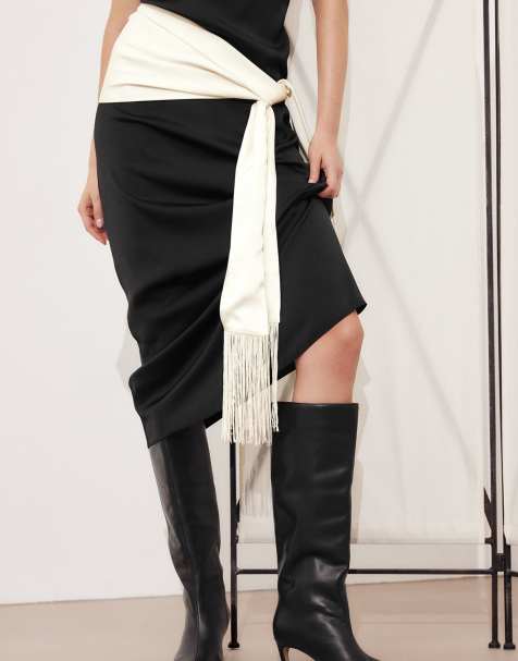 NA-KD Bottes en cuir montantes jusqu'au genou noires - view 1