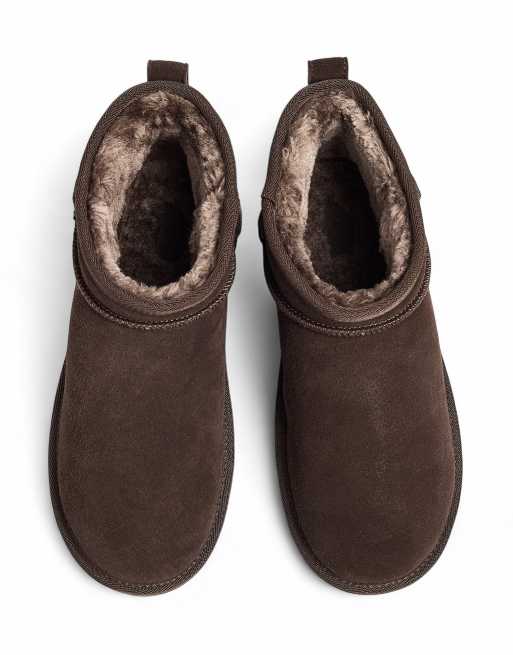 NA-KD bottes en daim et faux-fur marron foncé, 3 de 4