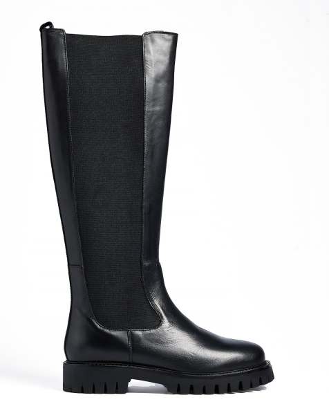 NA-KD Bottes hautes jusqu’au genou élastiques noires - view 1