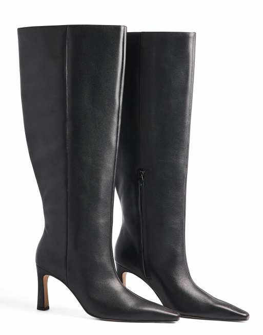 NA-KD - Bottes montantes en cuir avec bout pointu - Noir, 4 de 5