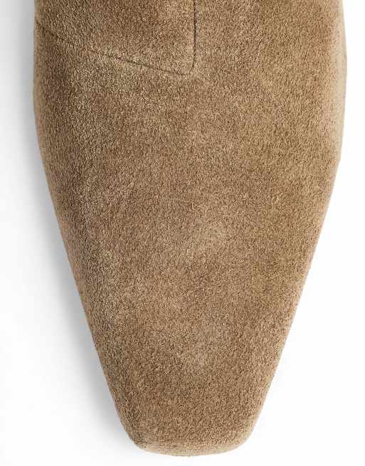 NA-KD bottines chelsea en daim à petit talon taupe, 5 de 5