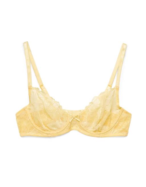 NA-KD Bow detailed wire bra in vanilla, 4 of 5