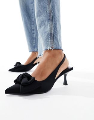 NA-KD bow detial stilletto heels in black