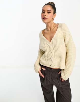 BRAIDED NECK KNIT TOP | nate-hospital.com