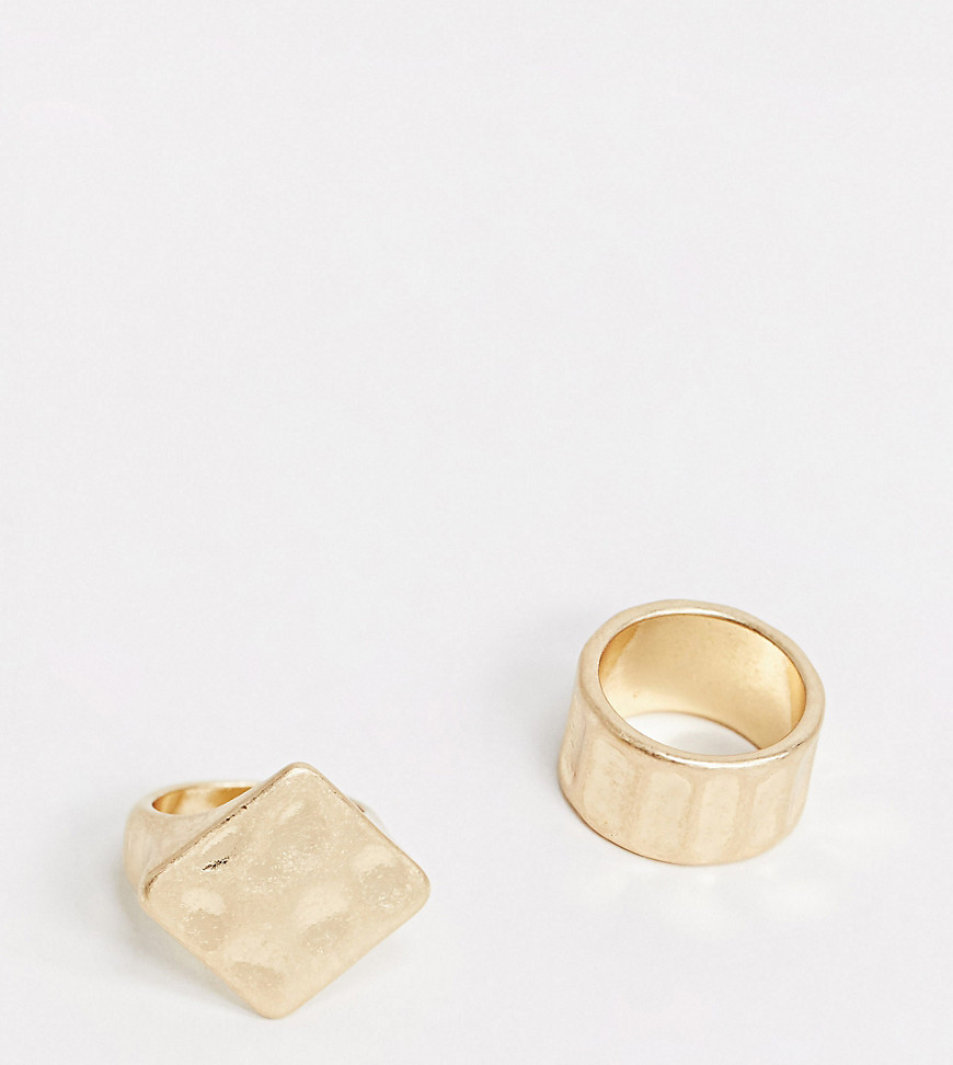 NA-KD - Brede vintage-stijl ringen in goud