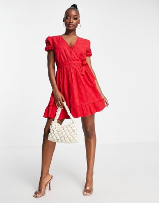 red broderie anglaise dress