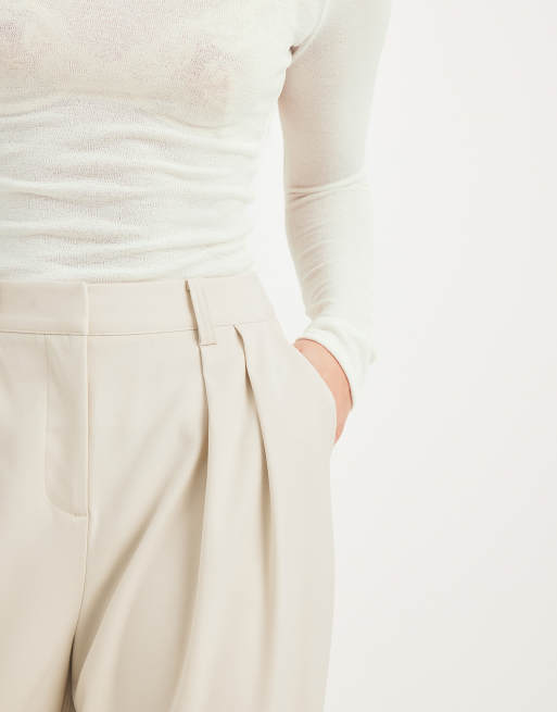 NA-KD - Broek met hoge taille in zandkleur, deel van co-ord set, 4 van 4