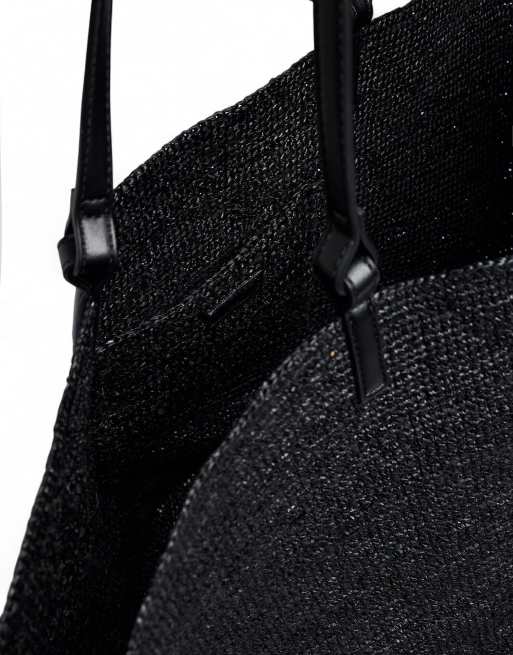NA-KD - Cabas en raphia naturel - Noir, 5 de 5