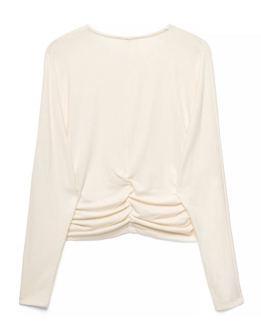 NA-KD Cardigan mit Knopfdetail und langen Ärmeln in Wollweiß, 5 von 5
