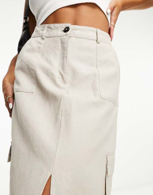 Linen shop cargo skirt