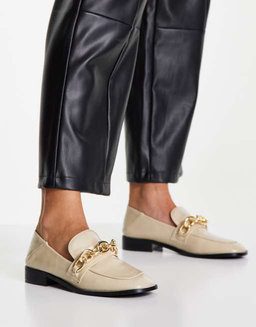 NA-KD chain loafers in beige