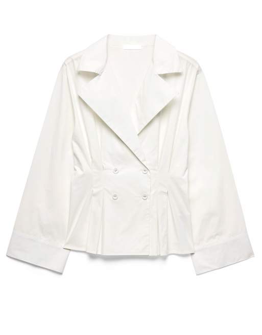 NA-KD chemise courte croisée blanche, 5 de 5