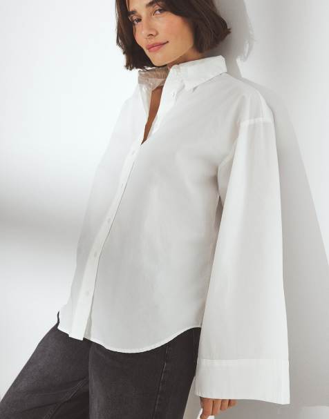 NA-KD - Chemise en coton à manches larges - Blanc - view 1