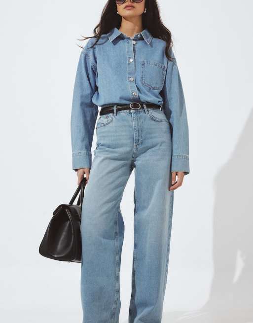 NA-KD - Chemise en jean - Bleu clair, 4 de 5