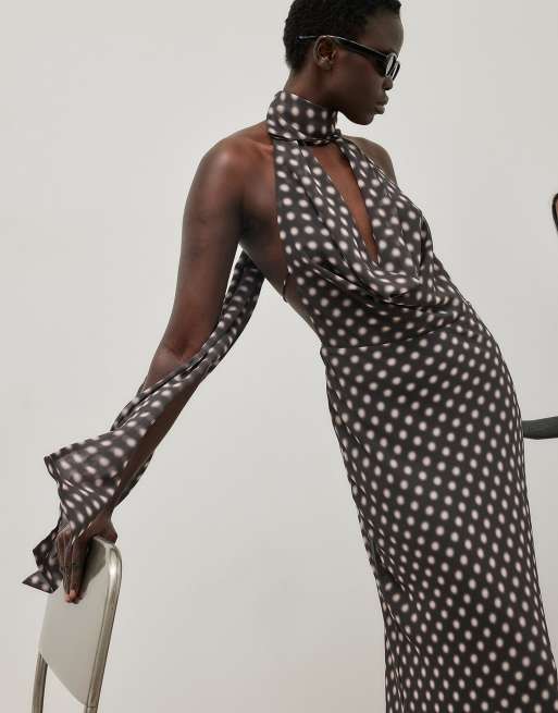 nakd chiffon dress Chiffon Tiered Skirt Maxi Dress Dotted