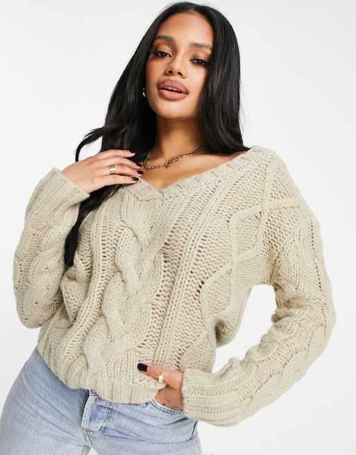 Chunky Wool V Neck Jumper