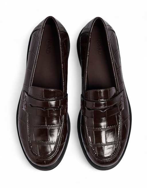 NA-KD Chunky loafers in brown croco, 2 of 4