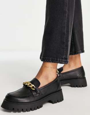 Na-kd Chunky Loafers With Chain In Black | ModeSens