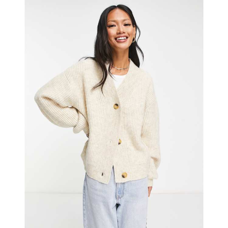 Beige button clearance cardigan