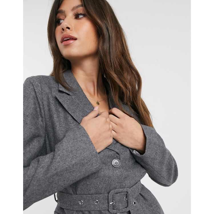 Grey deals belted blazer