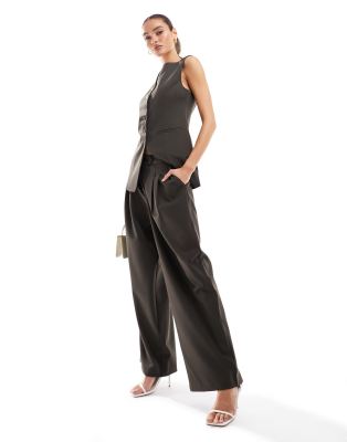 NA-KD NA-KD co-ord pocket detail trousers in dark olive-Green