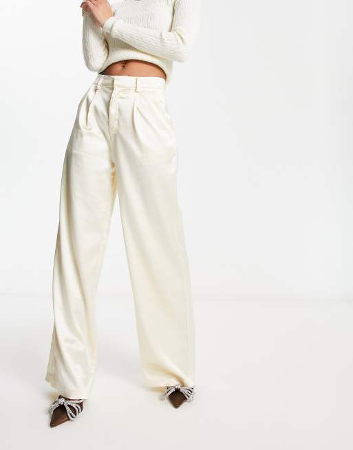 Off white silk store pants