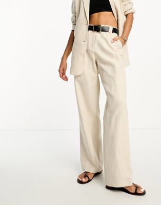 NA-KD co-ord tailored trousers in beige-Neutral