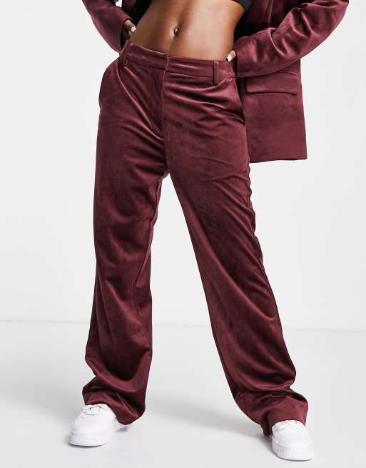 Velvet best sale burgundy pants