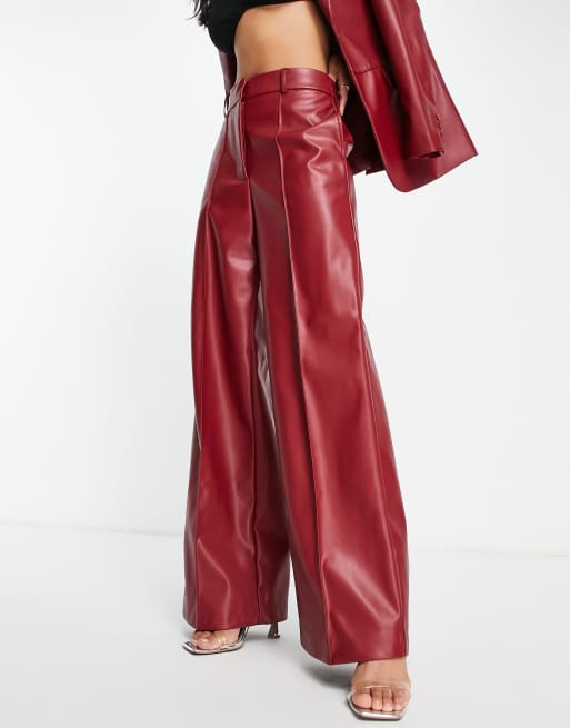 Major Slay Faux Leather Wide-Leg Pants