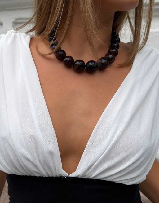 NA-KD collier perlé marron, 5 de 5