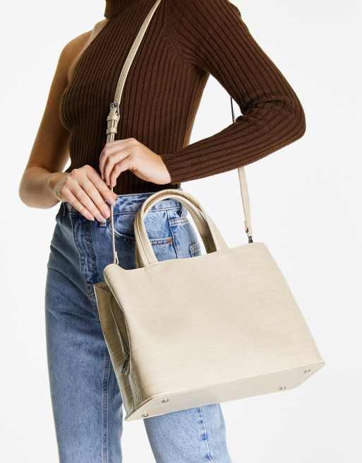 NA-KD compartment bag in beige | ASOS