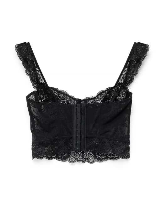 NA-KD - Corset à bretelles larges avec bonnets en dentelle - Noir, 5 de 5