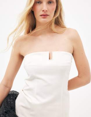 NA-KD - Corset long ajusté à décolleté plongeant - Crème-Blanc 46