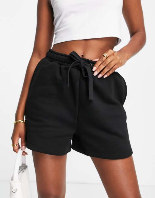 NA-KD cotton jersey sweat shorts in black - BLACK