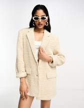 ASOS Edition oversized mansy blazer in cream | ASOS