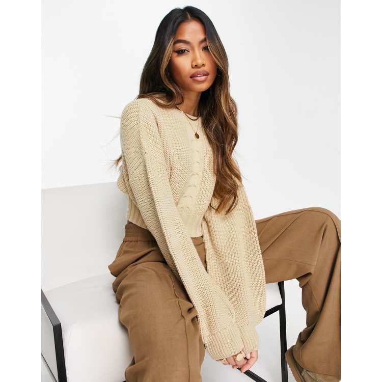 Beige on sale cropped jumper