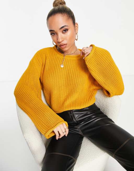 Cropped shop mustard jumper