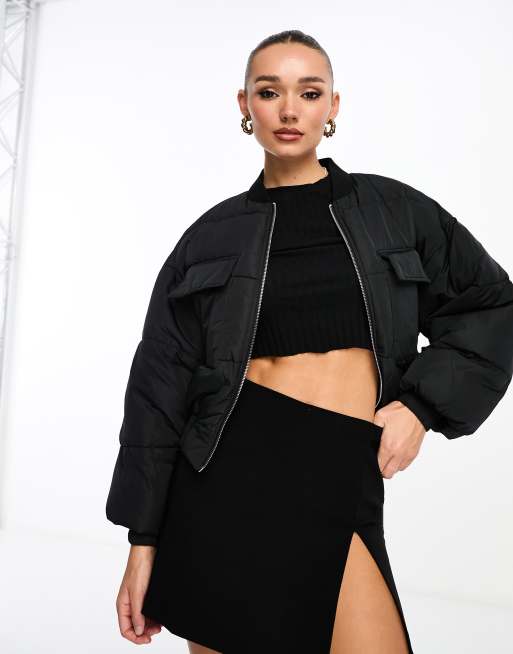 Cropped puffer 2025 bomber jacket