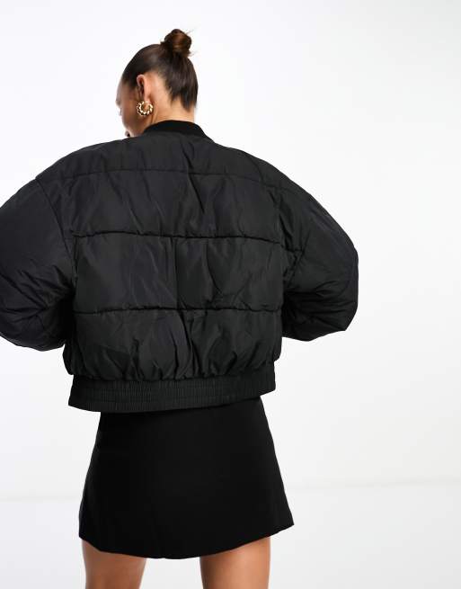 Cropped bomber sale puffer jacket