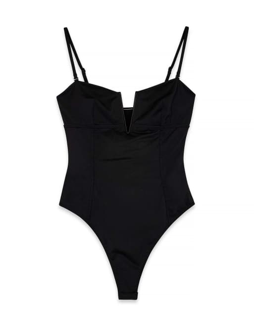 NA-KD Deep v-shape body in black, 5 of 5