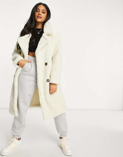 Long teddy coat clearance asos