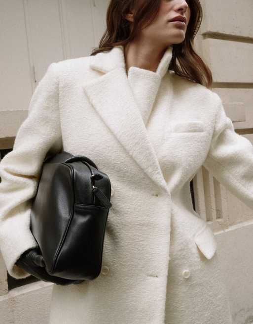 NA-KD Double breasted structured coat in offwhite, 3 of 5