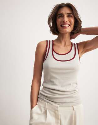 NA-KD NA-KD double layer top in cream-White