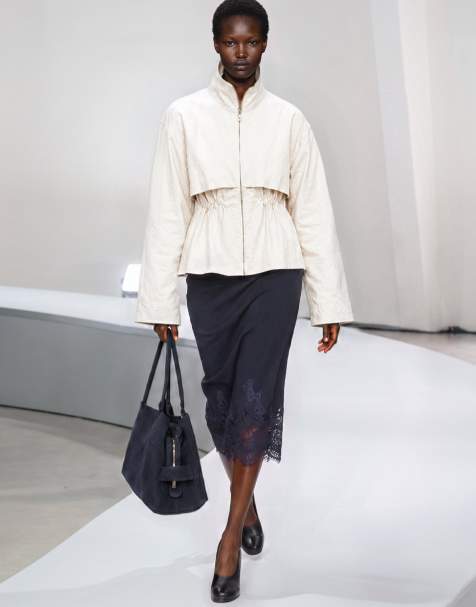 NA-KD Drawstring detail jacket in offwhite - view 1